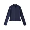 Estilo Chica Atractiva Seda de Hielo Ajustado Cuello Alto Protección Solar Ropa Verano Fresco Deportes Yoga Pilates Correr Manga Larga Top Chaqueta