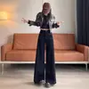 Jeans Acampanados Negros Vintage para Mujer, Otoño e Invierno, Forrados de Polar, Engrosados, de Cintura Alta, Corte Holgado, Favorecedores para Cuerpo Tipo Pera, Pantalones de Pierna Ancha