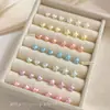 Nuevas Decoraciones para Uñas Color Caramelo Perlado de Estrella y Corazón, Pedrería de Resina Iridiscente Color Macarrón, Accesorios para Uñas, Pedrería al por Mayor
