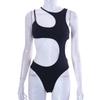 2025 nuevo bikini de verano estilo europeo y americano para mujer, top de una pieza, color liso, cintura alta, ombligo expuesto, traje de baño sexy para chica caliente