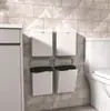 Cubo de Basura Seleccionado, Montaje en Pared sin Taladro, para Baño, con Tapa, Papelera de Pared, para el Hogar, para Colgar en el Lado del Inodoro