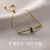 Pulseira Yunyao Inoxidável Mais Vendida Internacionalmente em Aço Titânio para Mulheres com Trevo de Cinco Folhas e Incrustação de Diamante, Personalidade Estilo Ins, Galvanoplastia a Vácuo 18K