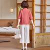 Nuevo Conjunto de Verano Estilo Chino para Mamá 2026 Nuevo Conjunto Elegante para Mujeres de Mediana Edad y Mayores, Conjunto de Dos Piezas de Camiseta de Manga Corta de Verano, Gama Alta