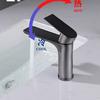 Gris plomo plano monomando para lavabo, grifo de agua fría y caliente, lavabo, lavabo, grifo para lavabo de inodoro, grifo de agua fría y caliente
