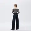 2025 Jeans Primavera Color Original de Vaca Sin Decolorar Diseño de Doble Dobladillo Piernas Anchas Cómodas Piernas Anchas Aleatorias de Alta Calidad Adelgazantes Pantalones Mopa