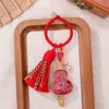 Nuevo Brocado Chino Hoja Calabaza Borla Tejido a Mano Producto Terminado Anillo de Dedo Hebilla DIY Creativo Cultural Pequeño Regalo Bolsa Colgante Adorno