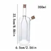 Dispensador Criativo de Vidro Resistente ao Calor para Óleo e Vinagre para Cozinha Doméstica, Dois em Um, Selado com Rolha de Madeira, Dispensador de Molho Temperado Vinagre Óleo