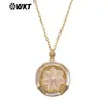 Wt-Jn365 Novo Pingente Exquisito e Vivo de Concha Natural Gravada com Flores Versátil Colar de Suéter Feminino
