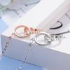 Colar atacado de anel duplo colar de diamantes da moda joias coreanas colar de corrente temperamento feminino