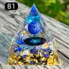 Pirámide de Cristal Natural Transfronteriza de 5 cm Decoración de Escritorio para Estudio en Casa Pirámide de Resina Hecha a Mano