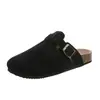 Pantuflas Baotou Mujer Pareja Corcho Arrastre Wish Transfronterizo Talla Grande Comercio Exterior Zapatos Romanos Casual Medio Arrastre Zapatos Perezosos Marea