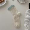 Calcetines de verano calcetines de tubo para mujer calcetines finos de contraste calcetines de rizo de boca calcetines de algodón sin costuras antipilling para mujer al por mayor