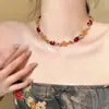 Haiyan Lichia ~ ins Mesmo Design Doce Cor Doce Spice Menina Doce Fresco Olho de Gato Amor Coringa Colar de Contas