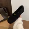 Zapatos peludos para mujer para uso en exteriores 2026 Estilo hada francesa suave lazo felpa interior poco profunda que aumenta la altura Zapatos Mary Jane