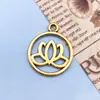 Misture 20 Simples Prata Antiga Ouro Antigo Yoga Lótus Liga Pingente Joias Feitas à Mão Colar Pulseira Acessórios Pequenos Contas