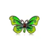 Broche de Mariposa de Lujo Ligero con Esmalte de Diamante Completo y Artesanía de Nácar, Diseño de Alas en Color Degradado, Broche Accesorio de Alta Gama para Traje y Abrigo