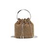 Bolsa de Noite Transfronteiriça Mais Vendida com Strass, Nova Moda Primavera 2026 Bolsa de Ombro Transversal Balde com Corrente Cravejada de Diamantes Atacado
