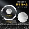 Trofeo de Cristal con Moneda de Plata Incrustada Medalla Conmemorativa de Plata Esterlina Moneda de Oro Oro Puro Listado Regalo de Aniversario Recuerdo de Jubilación