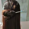 Grampo de metal de alta qualidade com cabeça de bola de Pedra da Lua para coques, grampo de cabelo retrô, versátil, grampo para Hanfu, adorno de cabelo, acessórios de cabelo para mulheres