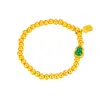 Pulsera de carácter de bendición de calabaza de jade método antiguo oro de arena 5 mm cuentas de oro diseño de cuerda elástica nicho lujo ligero cuentas de transferencia cuentas