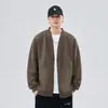 Cárdigan de Hilo Danbaoni Wei Yi para Hombre Chaqueta de Sarga para Primavera y Otoño con Costuras Cuello en V Chaqueta Sencilla Versátil Ropa de Hombre