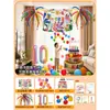 Decoración de Escena de Lluvia de Globos de Feliz Cumpleaños Infantil Fondo para Fiesta de Cumpleaños Número 23 para Niños y Niñas