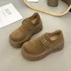 Sapatos Baixos Femininos Nova Moda Primavera Outono Largos Feios Fofos Aumentadores de Altura 2026 Slip-on Sapatos Únicos Sola Grossa Casuais Para Pessoas Baixas