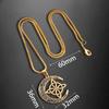 Collar de Acero Inoxidable Vikingo Escandinavo Nudo Chino Celta Trinidad Colgante Luna Irlandesa Hombres