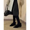 2026 Nuevos Zapatos de Algodón Cálido Peludos de Felpa con Tacón de Cuña y Punta Fina Estilo Retro para Mujer, Elegantes Zapatos Mary Jane