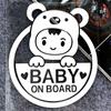 Comércio Exterior Popular Bebê a Bordo Adesivos Refletivos para Carro Desenho Animado Aviso de Bebê Adesivos para Carroceria à Prova d'Água