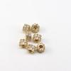 Cobre Chapado en Oro Microincrustado Doble Capa Zirconio Cuentas Barril Agujero Grande Cuentas Espaciadoras Anillo de Diamante Copo de Nieve Cuentas Espaciadoras Cuentas Colgantes Rueda de Accesorios