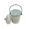 Cubo de almacenamiento de hierro galvanizado para cocina cubo para basura doméstica con asa con pieza desodorante cubo redondo para residuos de cocina