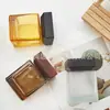 Botella Aromática Cuadrada de Vidrio de Colores Personalizada con Tapa, Botella de Vidrio para Aromaterapia sin Fuego, Difusor Volátil de Aceites Esenciales para Interiores