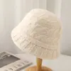 Sombrero de Pescador Retro Estilo Coreano para Otoño e Invierno para Mujer, Sombrero de Cubo de Copa Redonda, Gorro de Punto Cálido en Forma de Campana, Sombrero Cloche Versátil para Adelgazar la Cara