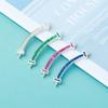 Plata Esterlina S925 Estilo Ins Colores Vibrantes Diamante Arcoíris Sonrisa Colgante DIY Pulsera de Cuentas de Cristal Collar Accesorios de Plata