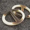 Plano Horizontal Amarelo Frontal Oval de Resina Cor de Jade Padrão Mármore Café Médio Fivela Estilo Japonês Fivela de Três Níveis