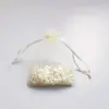 Bolsa de malla en stock bolsa de hilo de color sólido bolsa transparente Hilo perlado Hilo de nieve organza bolsa para envolver regalos de joyería bolsa de joyería