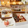 Caja Transparente de Nueve Compartimentos para Postres, Caja para Cupcakes, Caja de Regalo de Alta Gama Estilo Francés, Caja de Donas Rebanadas de 4/9 Compartimentos