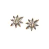 Lindos e Frescos Brincos de Cristal Lapidado com Reflexos de Luz e Sombra de Cristal Multipétalas Irregulares Brincos em Forma de Flor para Mulheres
