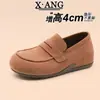 Zapatos tipo Birkenstock de Piel de Vaca de Cobertura Total con Aumento Oculto de Altura de 4 cm para Mujer, Mocasines Casuales sin Cierre de Suela Suave