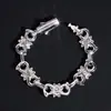 Joyería de Diamante Set Completo de 13 mm Moissanita Plata S925 Flor de Ocho Figura Cadena Cubana Hip-Hop Pulsera de Moda para Hombre