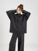 Conjunto casual retro de punto trenzado transfronterizo para mujer, nuevo conjunto de dos piezas para otoño e invierno: cárdigan grueso de un solo botón y pantalones de pierna ancha