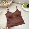 Top Camisola Líquida de Base Sin Costuras para Mujer, Escote en V Grande, Espalda Descubierta en U, con Copas Integradas Fijas, para Uso Interior/Exterior, Base Adelgazante