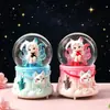 Niña de Dibujos Animados Castillo Bola de Cristal Brillante Regalo Creativo para Niñas Caja de Música Adorno de Escritorio Pequeño Regalo al por Mayor