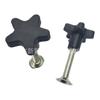 Fabricante de Dongguan 48 # Mango de Plástico de Nailon en Forma de Estrella Pentagonal M10 con Placa de Presión, Mango de Plástico Fijado con Tornillo.