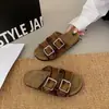 Chinelos Estilo Retrô Francês para Mulheres, Sandálias Slip-On Versáteis de Moda para Verão com Bico Aberto e Salto Baixo, Estilo Fada para Mulheres