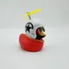 Enfeites de Carro de Pato Quebrando Pato de Natal Andando de Bicicleta Elétrica Decorações de Bicicleta Pato Vermelho Pequeno Interior Pato Amarelo Pequeno