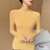 Suéter de Cachemira de Cuello Alto a Media Altura Listo para Usar de Primera Línea para Mujer 100% Cachemira Pura Rayas Aspecto Adelgazante Suéter de Punto para Vestir por Debajo