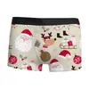 Exportação Transfronteiriça Mais Vendido Roupa Íntima Masculina de Natal Respirável, Confortável e Fashion com Estampa 3D, Boxer de Cintura Média