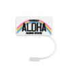 Tampa protetora de silicone para canudo com desenho animado havaiano, personalizada para xícaras de chá com leite. Acessórios para canudo.